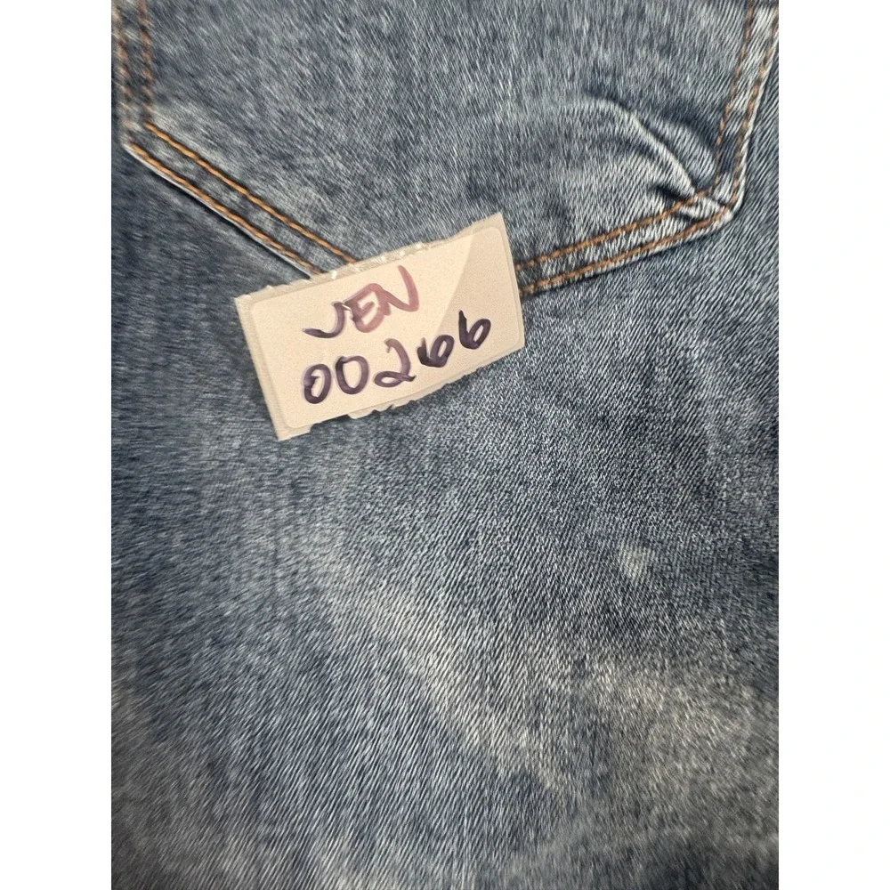 YoungLA Distressed Skinny Jeans 28 Blue Ripped Ankle Zip Denim
